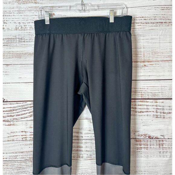 Crivit Women's Striped Athletic Yoga Leggings Black Pink & Gray Large 12/14 - Picture 2 of 10